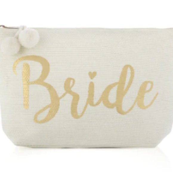 SHIRALEAH BRIDE ZIP POUCH IVORY EUC - Picture 1 of 9